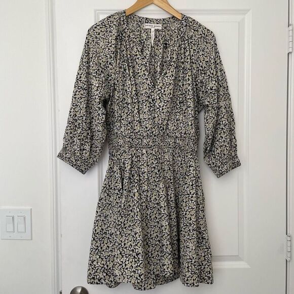 APIECE APART Cobano Gathered Floral-Print Organic Cotton-Voile Mini Dress size S - Picture 2 of 5